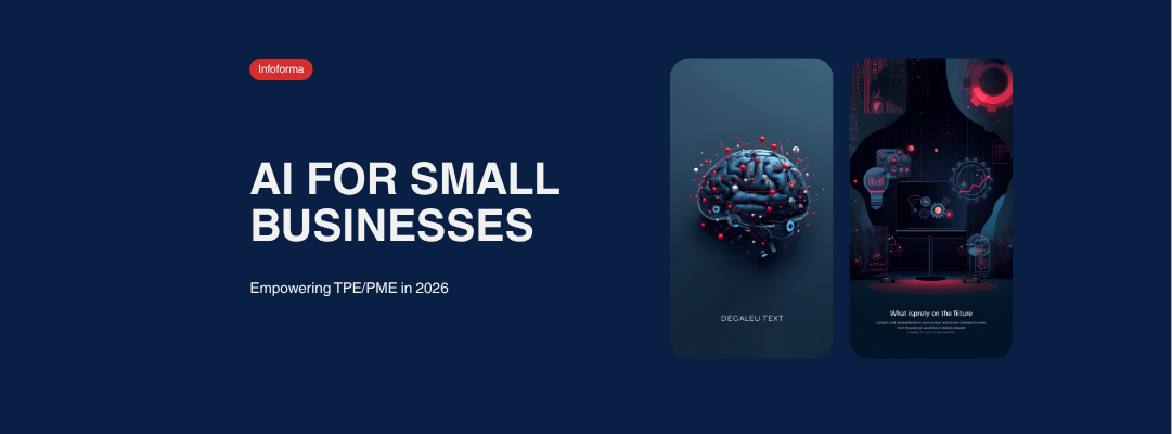 Intelligence artificielle et petites entreprises — illustration abstraite réseau neuronal