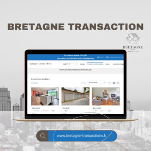 Capture d'écran du site web Bretagne Transactions créé par Infoforma