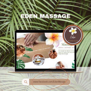 Capture d'écran du site web Eden Massage créé par Infoforma